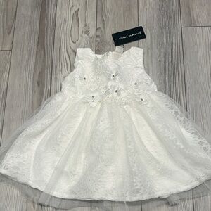 Cielarko White Lace Floral Dress Girls Size 6 Months (100) New With Tags